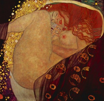 Danae Gustav Klimt Goldwanddekor Ölgemälde